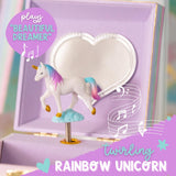 Musical Unicorn Jewellery Box for Girls - Kids Dancing Unicorn Music Box with Mirror, Unicorn Gifts for Little Girls, Jewellery Boxes, Childrens Birthday Gift, Ages 3-10