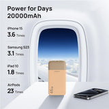 Power Bank Portable Charger 20000mAh 45W PD3.0 QC 4.0 Fast Charging Battery LED Display 2 USB-C 2 USB-A - Orange