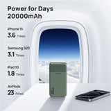 Power Bank Portable Charger 20000mAh 45W PD3.0 QC 4.0 Fast Charging Battery LED Display 2 USB-C 2 USB-A - Green