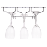 Bartender Triple Glass Stemware Rack Chrome 28 cm