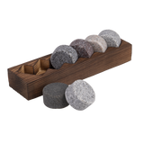 Bartender Whisky Disc Set 6 with Wood Base