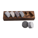 Bartender Whisky Disc Set 6 with Wood Base