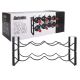Bartender 2-Tier 8 Bottle Stackable Wine Rack Black
