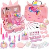 WININMETA Kids Nail Polish & Makeup Kit Washable Pink 3-12 Years