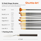 59 PCE Shuttle Art Acrylic Paint Set Professional Painting Supplies with Wood Tabletop Easel, 30 Colours Acrylic Pain