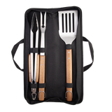 Urban Grill 3 Piece BBQ Tool Set Acacia Handles