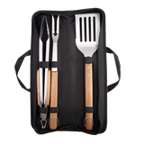 Urban Grill 3 Piece BBQ Tool Set Acacia Handles