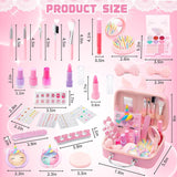 WININMETA Kids Nail Polish & Makeup Kit Washable Pink 3-12 Years