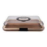 Alfresco Lane Acacia Wood Rectangular Grazing Platter With Lid 36 cm