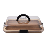 Alfresco Lane Acacia Wood Rectangular Grazing Platter With Lid 36 cm