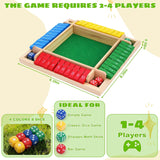 MOREXIMI Shut The Box 4 Player Wooden Dice Game 10023P04