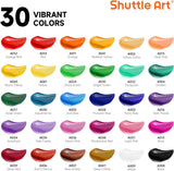 59 PCE Shuttle Art Acrylic Paint Set Professional Painting Supplies with Wood Tabletop Easel, 30 Colours Acrylic Pain