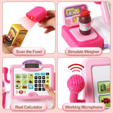 BAODLON Pretend Play Calculator Cash Register Toy Grocery Store Theme