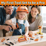 KidBloom 50-Piece Kids Construction Tool Set with Electric Drill Backpack