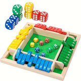 MOREXIMI Shut The Box 4 Player Wooden Dice Game 10023P04