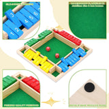 MOREXIMI Shut The Box 4 Player Wooden Dice Game 10023P04