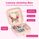 150 PCS Girls Toys Charm Bracelet Making Kit with Jewellery Box, Jewellery Making Kit with Beads Charms Bracelets & Necklace String, DIY Crafts