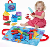 AmpEase Montessori 2-in-1 Cloth Fishing Game Ocean