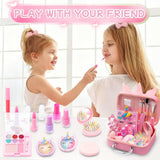 WININMETA Kids Nail Polish & Makeup Kit Washable Pink 3-12 Years