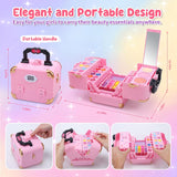 Skirfy 62-Piece Kids Washable Makeup Kit with Vanity Case