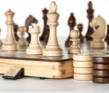 A&A Magnetic Wooden Chess Checkers Set 1008.380.063M