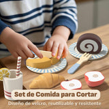 Lehoo Castle Wooden Play Food Set 21 Pieces Pretend Kitchen