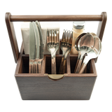 Alfresco Lane Acacia Wood Cutlery Caddy