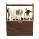 Alfresco Lane Acacia Wood Cutlery Caddy