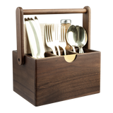 Alfresco Lane Acacia Wood Cutlery Caddy