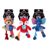 Paws N Claws Patchwork Plush Animals 26x20cm 3 Assorted