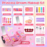 Skirfy 62-Piece Kids Washable Makeup Kit with Vanity Case