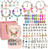 150 PCS Girls Toys Charm Bracelet Making Kit with Jewellery Box, Jewellery Making Kit with Beads Charms Bracelets & Necklace String, DIY Crafts