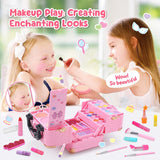 Skirfy 62-Piece Kids Washable Makeup Kit with Vanity Case