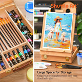 59 PCE Shuttle Art Acrylic Paint Set Professional Painting Supplies with Wood Tabletop Easel, 30 Colours Acrylic Pain