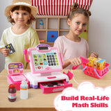 BAODLON Pretend Play Calculator Cash Register Toy Grocery Store Theme