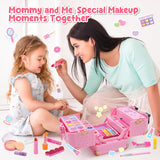 Skirfy 62-Piece Kids Washable Makeup Kit with Vanity Case