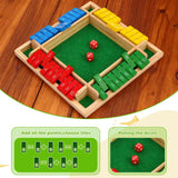 MOREXIMI Shut The Box 4 Player Wooden Dice Game 10023P04