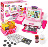 BAODLON Pretend Play Calculator Cash Register Toy Grocery Store Theme