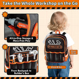 KidBloom 50-Piece Kids Construction Tool Set with Electric Drill Backpack
