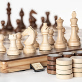 A&A Magnetic Wooden Chess Checkers Set 1008.380.063M