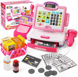 BAODLON Pretend Play Calculator Cash Register Toy Grocery Store Theme