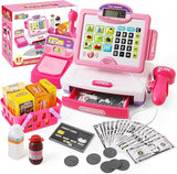 BAODLON Pretend Play Calculator Cash Register Toy Grocery Store Theme