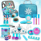 Caunedy Frozen Kids Makeup Set Washable Cosmetic Case