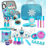 Caunedy Frozen Kids Makeup Set Washable Cosmetic Case