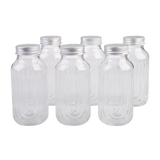 Melii Luxe Glass Fluted Juice Bottles Set 6 250ml Clear
