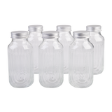 Melii Luxe Glass Fluted Juice Bottles Set 6 250ml Clear