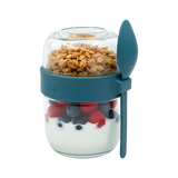Melii Luxe Glass Yoghurt Container with Spoon 780 ml
