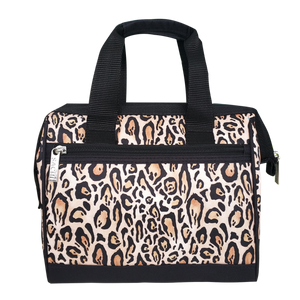 Sachi Leopard Insulated Lunch Bag - Black/Beige