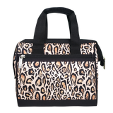 Sachi Leopard Insulated Lunch Bag - Black/Beige