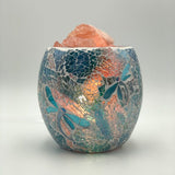 Dragonfly Glass Mosaic Vase Bowl Himalayan Crystal Salt Lamp Natural Rock Vase Lamp